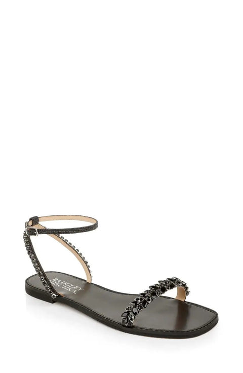 Kensy Flat Sandal For Women In Champagne With Ornate Embellishment And Breathable Leather Lining Easy Slip On Comfort Sandal