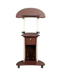 Brown Rolling Laptop Desk With Totally Smooth Gliding Caster Wheels Mobile Portable Computer Cart Ergonomic Bedside Table with drawer.