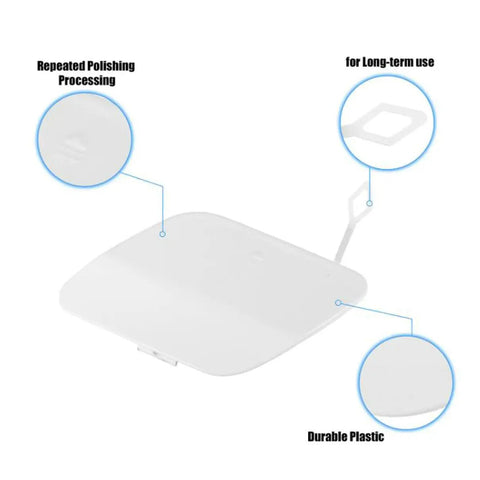 White Rear Bumper Tow Hook Eye Hole Cover Cap For Mercedes-Benz C300 2015-2020 showing durable plastic and design details.