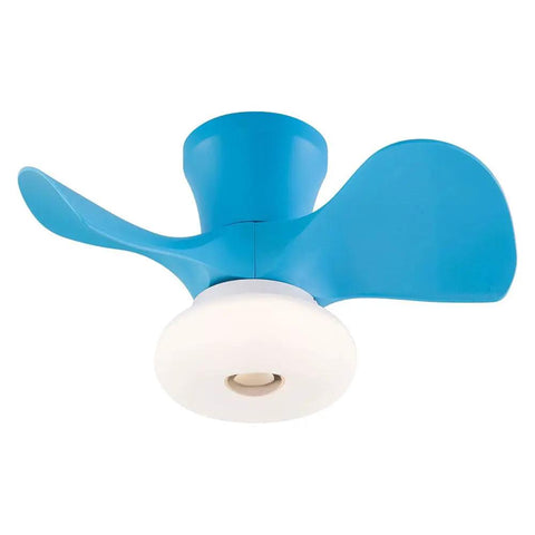 Ceiling Fan with Light 22 Inch blue design, durable acrylic blades, integrated white light, ideal for cooling and illumination.