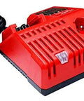 Red charger for 18V Cordless Knockout Tool Kit With Die Set, Force Logic Hydraulic Pump Delivers Up To 10 Tons