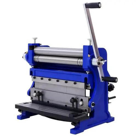 All-In-One Sheet Metal Brake 12 Inch 3 In 1 Shear Brake Roll Machine for home shop, shown from front angle