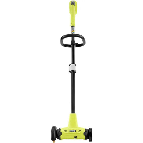 Heavy Duty 18 Volt Cordless Patio Cleaner And Wire Brush Edger Replacement Attachment Kit Including Battery And Rapid Charger frontal view of device with brush head.