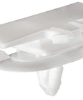 Straight Drop In White Nylon Rocker Panel Molding Retainer Clips Swap Hassle Free Replacement Compatible With Chevy Equinox And GMC Rigs 2018 Plus 10 Pack, detailed view of white nylon clip.