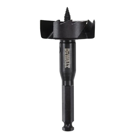 Heavy Duty Self Feed Wood Drill Bit Built Tough For Rapid Material Penetration And Clean Hole Boring In Lumber Projects, 2-1/4 in cut.