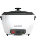 Family Size Rice Cooker With 28 Cups Cooked Capacity, 14 Cups Uncooked, Steaming Basket, Removable Nonstick Bowl, White Finish