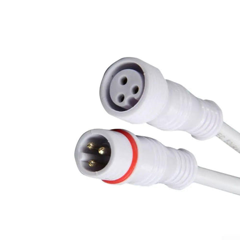 Heavy Duty IP65 Waterproof LED Connectors 5 Pair 3 Pin 22AWG Wiring Harness Cable For Off Road Trucks And Security Cameras with male and female ends.