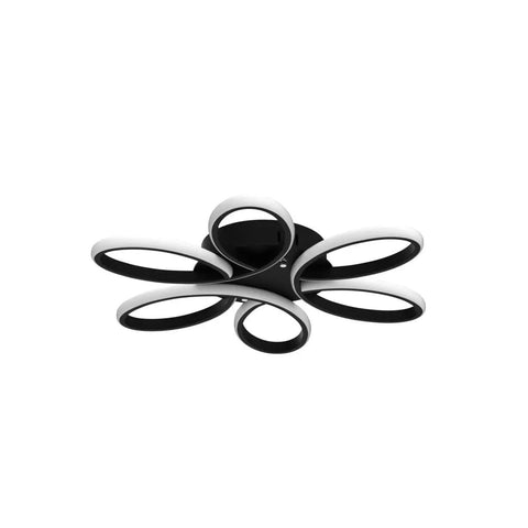 Ultra Slim 23 Inch LED Ceiling Light Fixture With Remote And App Control 70W Dimmable Flush Mount Ceiling Lamp, modern black design