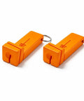 Two Pack Magnetic Fly Threader And Knot Tying Tool With Keychain In Orange, Grab And Go Fishing Gear For Quick Threading And Easy Secure Knots, Great Spare Set For You And Your Buds On The Water. orange plastic pair with keyrings