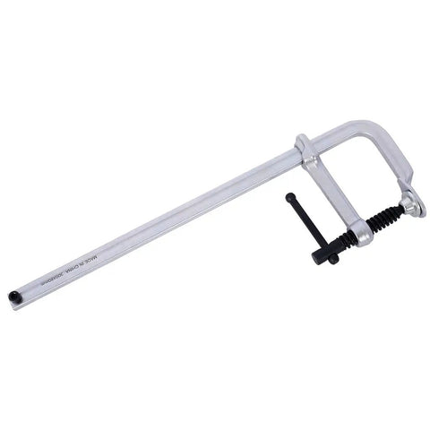 Get These Heavy Duty F Clamps For Serious DIY Projects And Woodworking Jobs Featuring Drop Forged Steel Construction Plus 1400 Lbs Clamping Force To Handle Welding Metalworking And Big Home Improvement Tasks With Ease, showcasing a 12 inch steel clamp.
