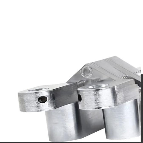 Close-up of Two Pack Sleek Concealed Cross Hinge For Cabinets And Front Doors 180 Degree Hidden Hinge Made From Zinc Alloy With Silver Brushed Finish