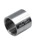 Heavy Duty 304 Stainless Steel Pipe Coupling 1 Inch Npt Female X Female 1 1/2 Length Corrosion Resistant Industrial Plumbing Fitting