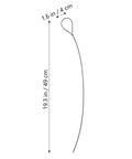 WUUWCHODC 2 Sets Spring Gate Latch Replacement Kit for Wood Fence, showing dimensions, with a looped stainless steel design.
