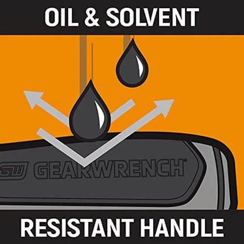 Illustration of oil-resistant handle from the Nine Point Five Inch Cotter Pin Puller Pro Grade With Ergonomic Tri Lobe Dual Material Handle.