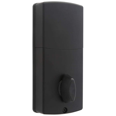 Back view of Bluetooth Smart Lock Deadbolt With Keypad And Square Faceplate In Oil Rubbed Bronze One Touch Locking