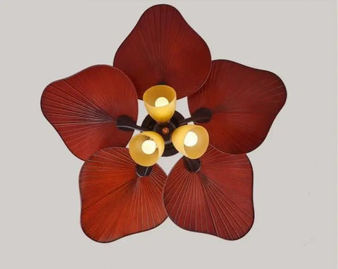 Modern Retro Ceiling Fan With Remote Control And Ambient Lighting For Indoor Outdoor Use In Apartments Living Rooms And Bedrooms Smooth Quiet Motor Gives That Dope Vibe For Your Home Setup Top Tier Quality Built For Maximum Chill, featuring a five-blade red design.
