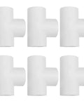 Three Quarter Inch SCH40 PVC Tee Fitting Connector White For Home Plumbing, Durable PVC Pipe Joint, DIY Friendly, 6 Pack