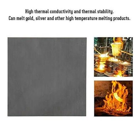 Pro Grade Pyrolytic Graphite Plates Pack Of Five 100x50mm With 1mm To 5mm Thickness 99.9 Percent Carbon Electrodes shown with high heat use