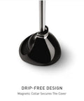 Close-up of Magnetic Drip-Free Toilet Plunger and Holder Set for Modern Low-Flow Toilets with magnetic collar.