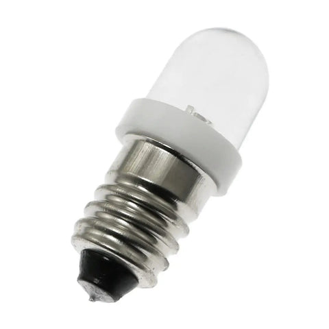 10 Pack 6V E10 Mini Led Bulbs Featuring E10 Wedge Base For No Sweat Plug And Play Install Killer For Diy Circuit Testing Home Electrical Rigs And Sweet Vintage Fixture Upgrades In Crisp White - close-up of LED bulb base.