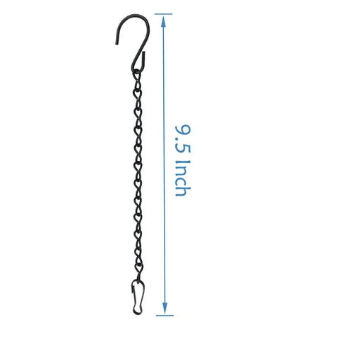 Single 9.5 inch black heavy duty hanging chain for outdoor garden plant hangers bird feeders baskets planters lanterns wind chimes