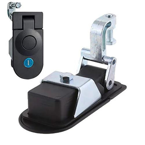 WJSKDQ 2-piece sealed compression latch set, flush-mount trigger latch, black powder-coated zinc alloy