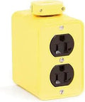 3080-10 Super Safeway Yellow Multiple Outlet Box With Extended Depth C Clamp Mount Two Duplex Receptacles Cover Plates
