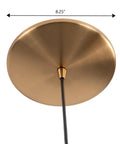 Slick Six Inch Recessed Can To Instant Pendant Light Conversion Kit In Top Shelf Satin Brass Finish with 8.25 inch ceiling plate.
