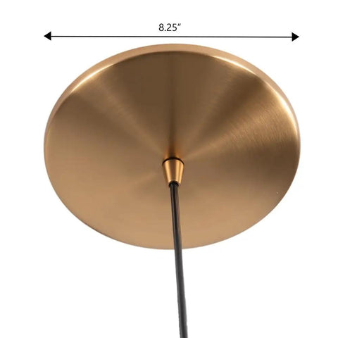 Slick Six Inch Recessed Can To Instant Pendant Light Conversion Kit In Top Shelf Satin Brass Finish with 8.25 inch ceiling plate.