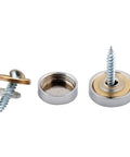 Stainless Steel Mirror Screws 16mm Silver Decorative Glass Fixings With Copper Washers For Bathroom Wall Mounted Mirror Slick Hardware Kit Furniture Fasteners Set 12 Pcs