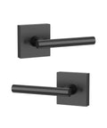 Four Pack Matte Black Dummy Interior Door Handles With Keyed Entry From Outside And Thumb Button Lock Inside For Quick Lock Up And Sleek Home Security Upgrade Includes Deadbolt And Lever For Interior And Exterior Doors, matte black