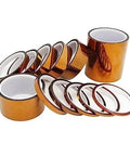 Two Pack Kapton Tape For 3D Printing Beefed Up High Temp Polyimide Adhesive Tape 30M Roll 180mm Wide shown in multiple coils
