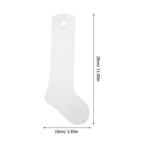 Lightweight Aluminum Sock Fixing Board 11.02 Inch For Heat Press Sublimation with hanging hole, white crew sock jig.