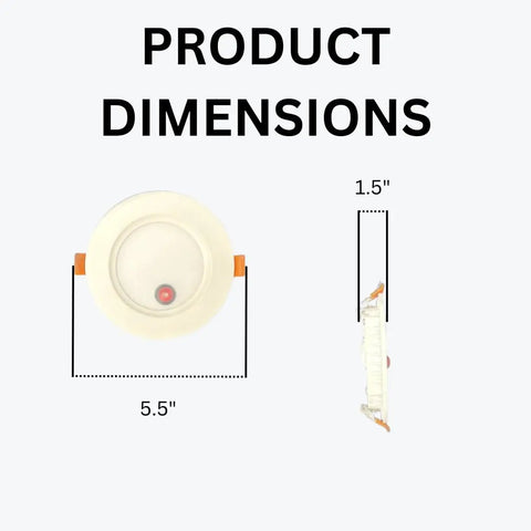 Dimensions of 4 Inch LED Downlight 9W Dimmable With 90 Minute Emergency Battery Backup Ultra Slim Recessed Ceiling Light 100-277V