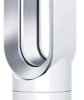 Hot And Cold Tower Bladeless Fan Heater AM09 White Silver Refurbished All In One Climate Control, standing upright.