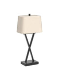 Set Of 2 Touch Control 3-Way Dimmable Table Lamps With USB Ports And Fabric Shade, Cream Finish, Modern Nightstand Lights, single lamp view