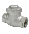 Stainless steel SS316 swing check valve, 3/4 in NPT, up to 200 psi, metal seat