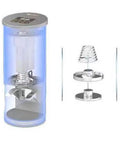 Pro Grade Electric Coffee Tamper With Digital Pressure Gauge 58mm Stainless Steel Barista Tool, blue illuminated design.