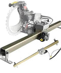 No Sweat 150W Circular Saw Guide Rail Kit With Adjustable Cutting Depth And One Touch Lift, heavy steel rail and motor for precise cuts.