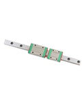 Ultra Precise Miniature Mgn7C Linear Guide Rail Kit With 2 Smooth Slide Blocks For Smooth R8 CNC Builds And High End DIY Machine Projects, shown on rail
