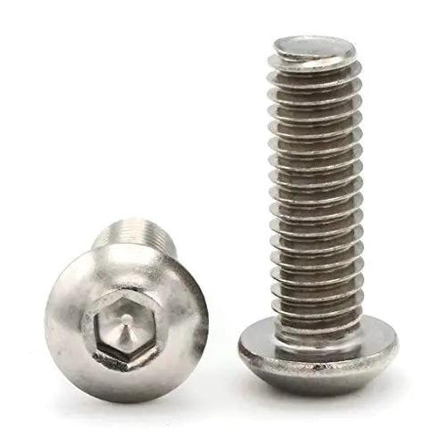 Button Head Socket Cap Screw In 18-8 Stainless Steel 3/8-16 Thread 3-1/2 Inch Length Heavy-Duty Fastener, front view