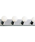 4 Light Vanity Strip Light In Polished Chrome, Dimmable Contemporary Bathroom And Makeup Vanity Lighting, Mount Horizontally Or Vertically