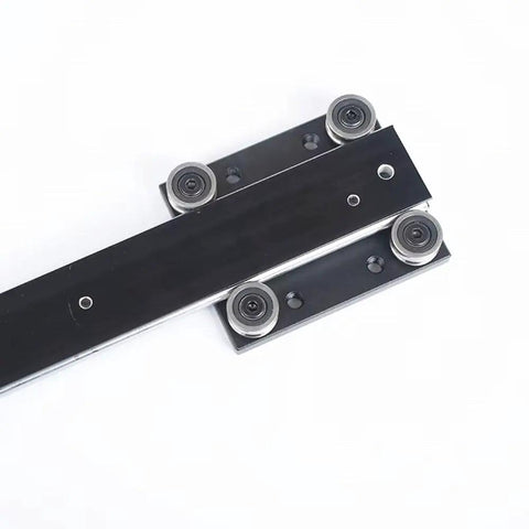 Adjustable Linear Guide Rail With Damping Wheel Slider For Precision Motion System 300-1400mm Plug-And-Play Ready No-Fuss Setup Easy Install Custom Length High Precision For Automated Machinery And Robotic Assemblies, black aluminum guide rail