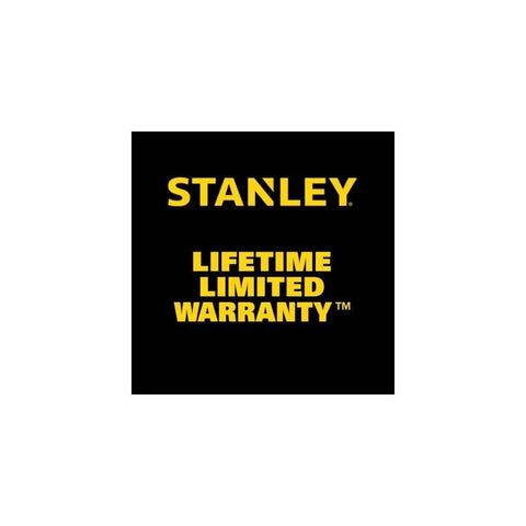 Stanley logo with text 'Lifetime Limited Warranty' displayed prominently on a black background.
