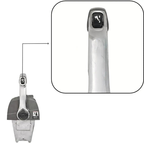 Top Mount Throttle Control Box 5006182 for Outboard Motors, detail view with one-hand operation and trim tilt switch