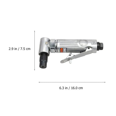 Professional Grade Kick Ass Pneumatic Air Die Grinder Spinning Wild At Twenty Five Thousand RPM For Slick Polish Heavy Metal Wood Tire Wall Projects, silver, 6.3 in length.