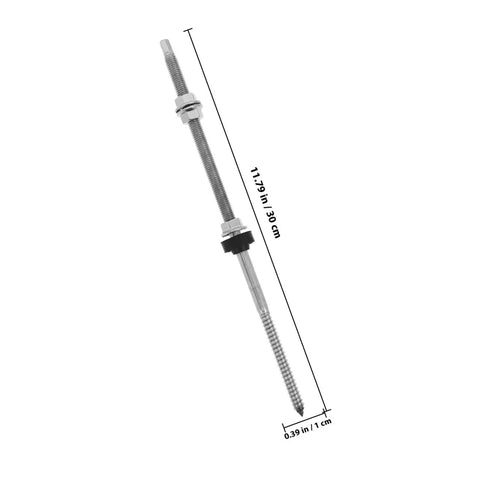 Stainless Steel Solar Panel Hanger Bolt Rock Solid Anchor Hardware to Mount Your Solar Rig Heavy Duty Fastener, 11.8 in.
