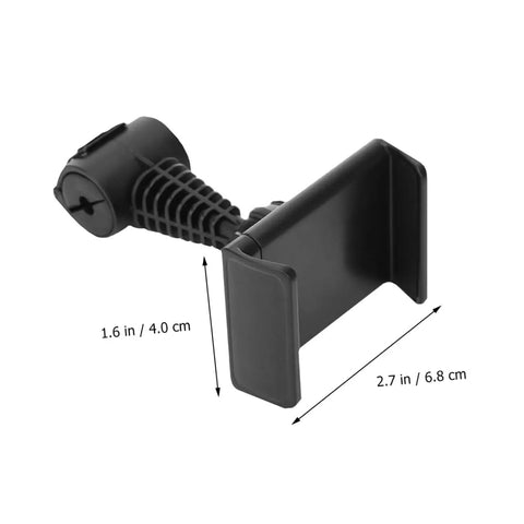 Hands Free Golf Phone Holder Clip For Golf Carts And Clubs With 360 Degree Rotating Swing Cam Mount showing 1.6 x 2.7 inch dimensions