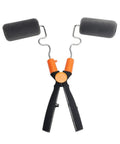 Dual Roller Paint Runner With Extendable Telescopic Pole For Fence Railing And Tubing Heavy Duty Seamless Brush Kit with dual foam rollers.