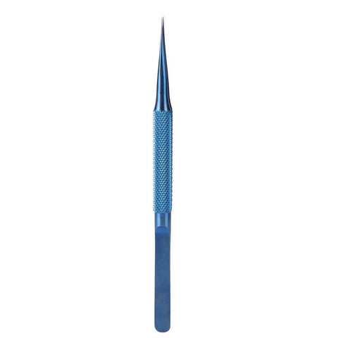 Titanium Alloy Precision Tweezers for Microsoldering and Phone Board Repair, Anti Corrosive Anti Magnetic, 0.15mm Tip, Great for Fingerprint Line, Wire Welding, and Delicate Motherboard Work, Pointed Toe, Compact 2.1 Inch Length, blue titanium tweezers